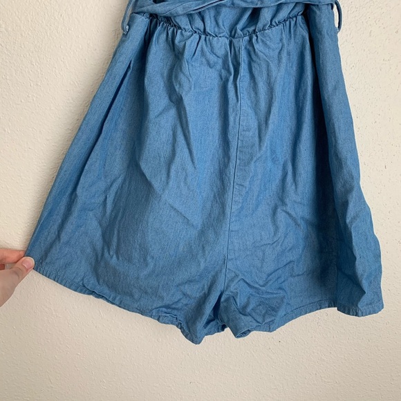 Sugar+Lips chambray embroidered romper S - Picture 7 of 7